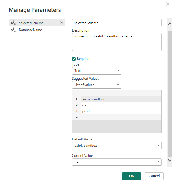 Power BI Parameter